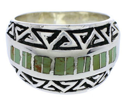 Turquoise Inlay Sterling Silver Jewelry Ring Size 4-3/4 WX35924